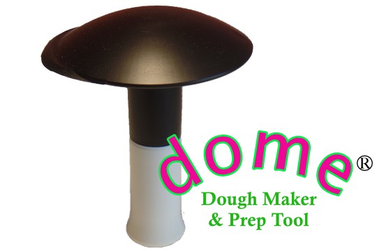 Photo of the Dome Dough Maker tool and logo
